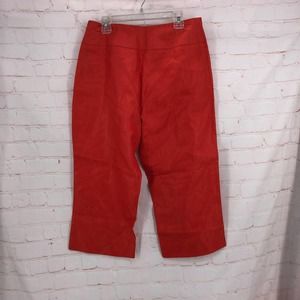 Liberty Of London Orange high rise linen cropped pants 6